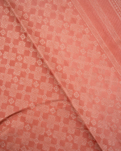 Pure Handloom Kanchipuram Silk Saree with Crossed Floral Design