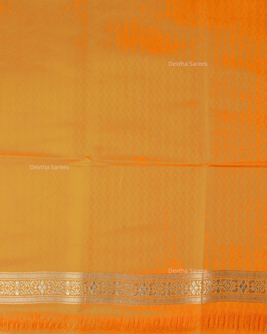 Orange Premium Banarasi Katan Brocade Silk Saree (D10)