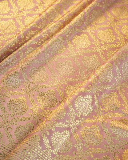Pastel Pink Premium Banarasi Katan Brocade Silk Saree (D12)