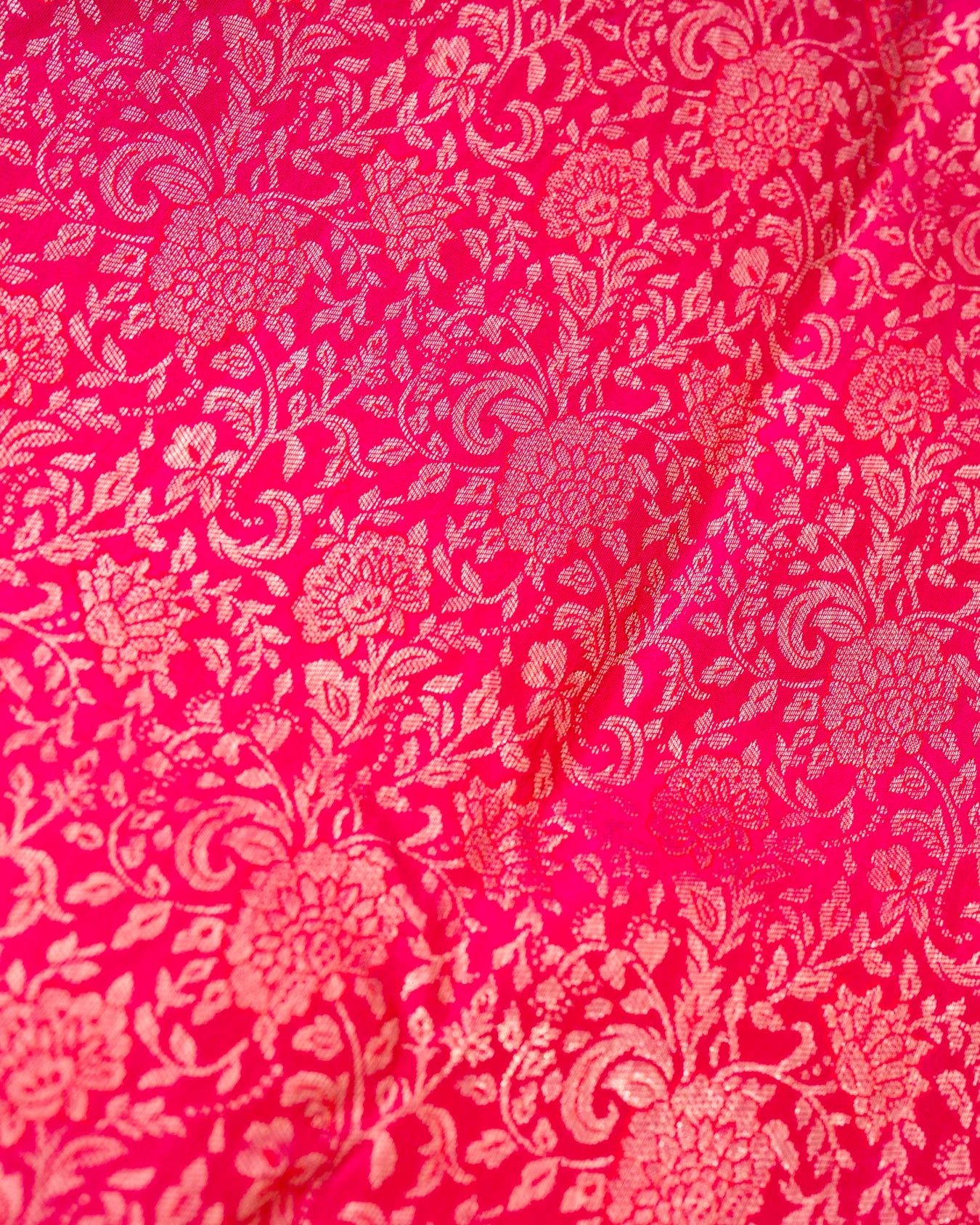 Pure Handloom Kanchipuram Silk Saree with Floral Brocade and Double Border