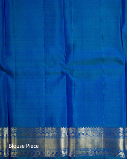 Pure Handloom Kanchipuram Silk Saree with Traditional Check with Buttas