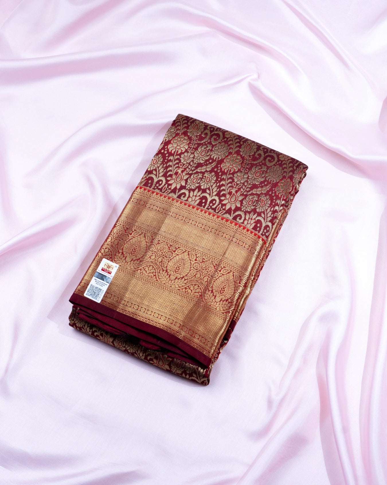 Pure Handloom Kanchipuram Silk Saree with Large Floral Bloom Brocade