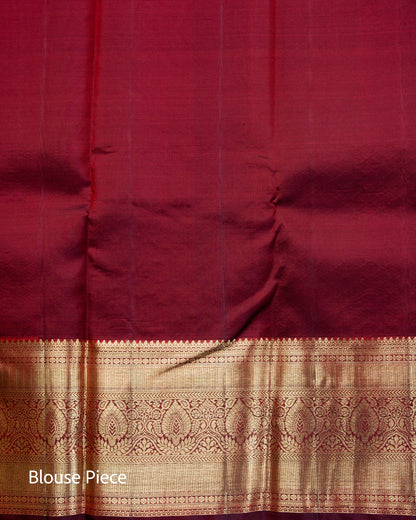 Pure Handloom Kanchipuram Silk Saree with Large Floral Bloom Brocade