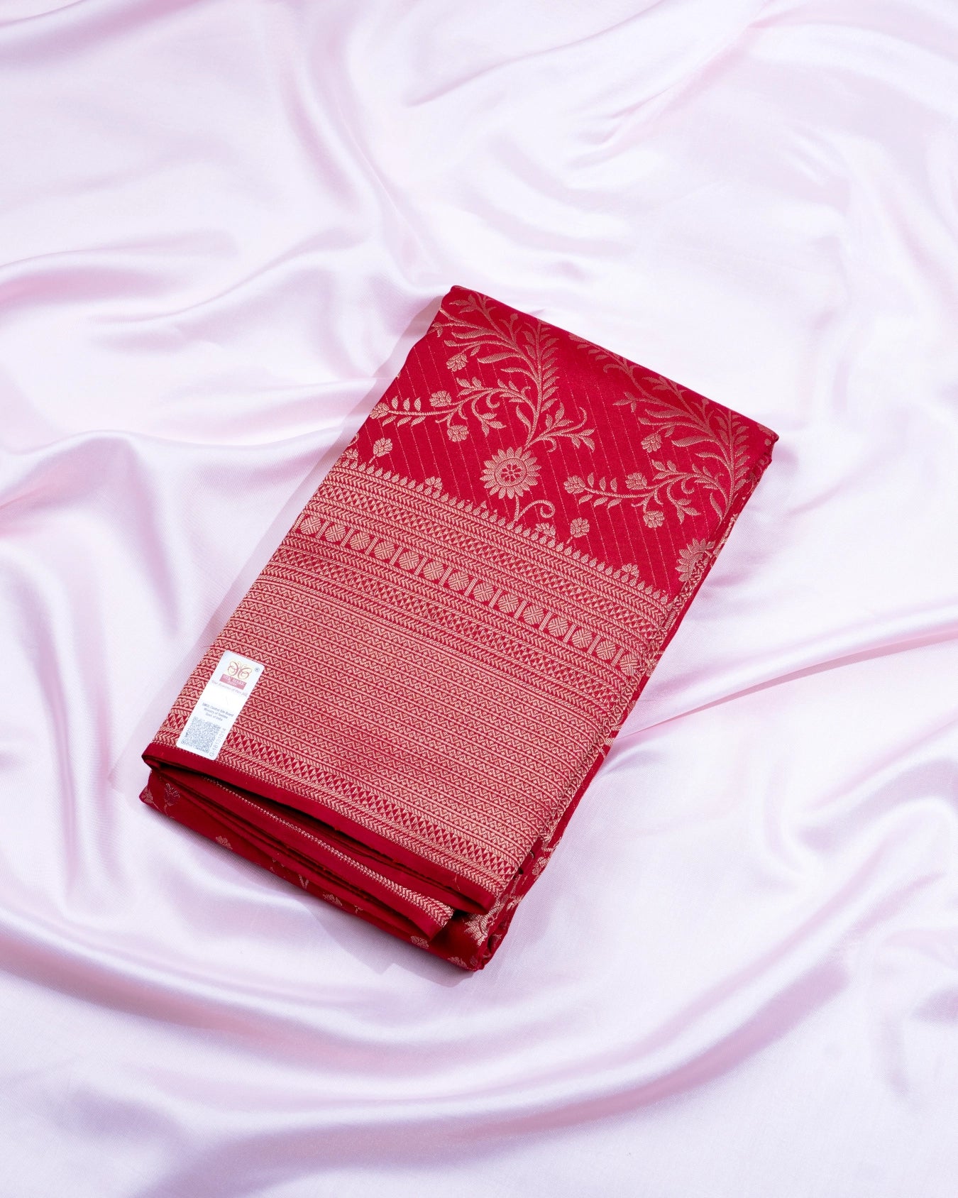 Pure Handloom Kanchipuram Silk Saree with Traditional Floral Jaal Brocade