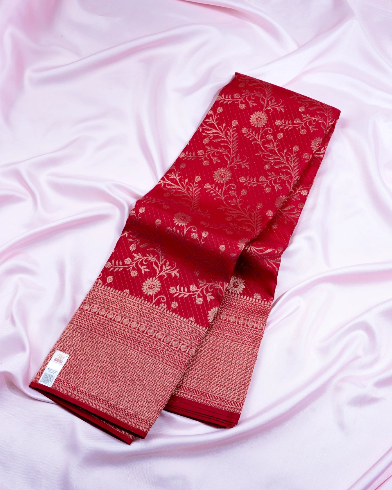 Pure Handloom Kanchipuram Silk Saree with Traditional Floral Jaal Brocade