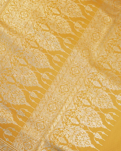 Yellow Premium Banarasi Katan Brocade Silk Saree (D27)