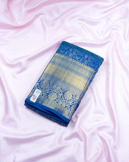 Pure Handloom Kanchipuram Silk Saree with Traditional Temple Wall Brocade