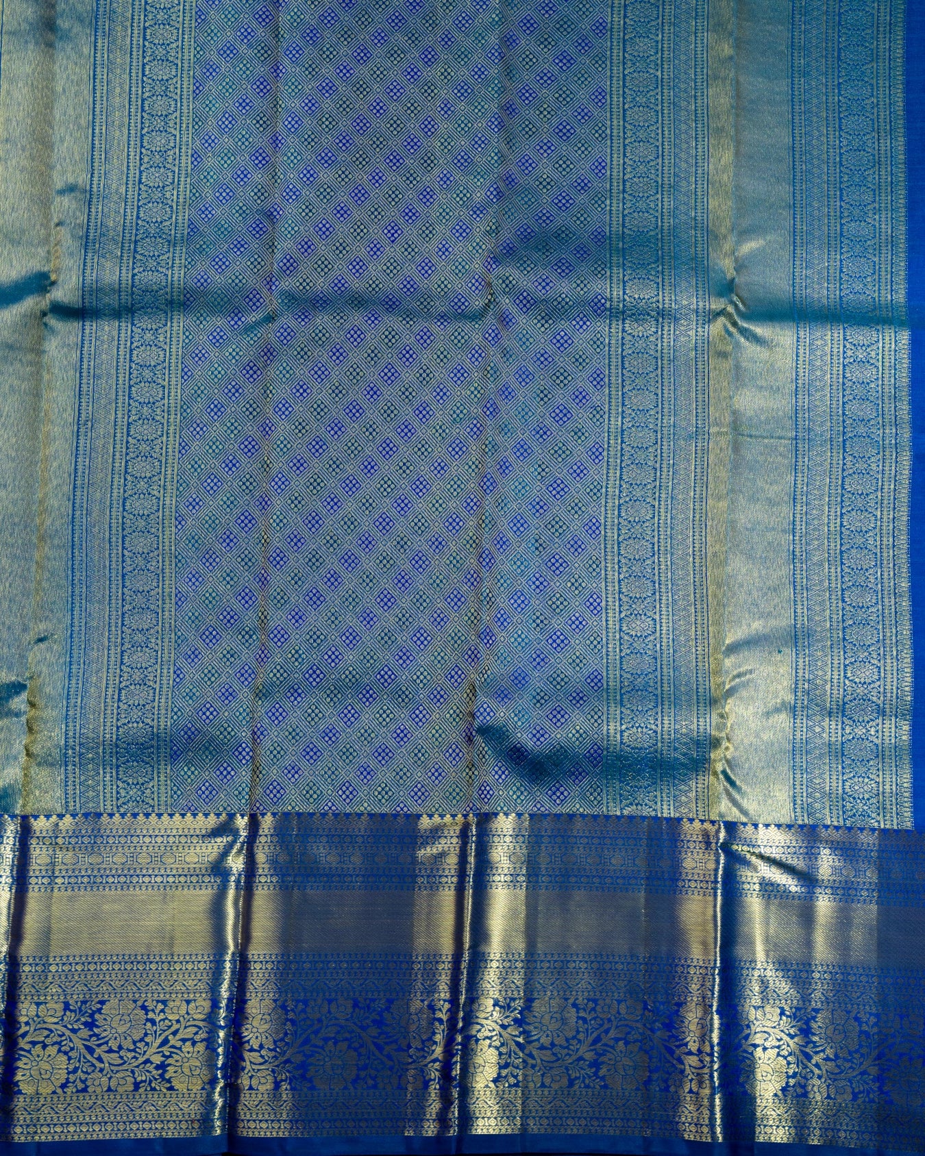 Pure Handloom Kanchipuram Silk Saree with Traditional Temple Wall Brocade