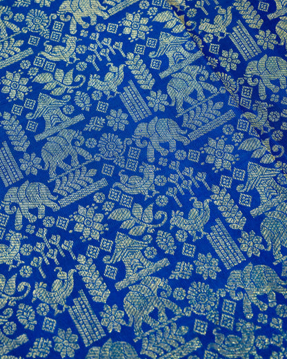 Pure Handloom Kanchipuram Silk Saree with Traditional Temple Wall Brocade