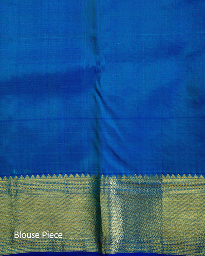 Pure Handloom Kanchipuram Silk Saree with Small Traditional Floral Brocade