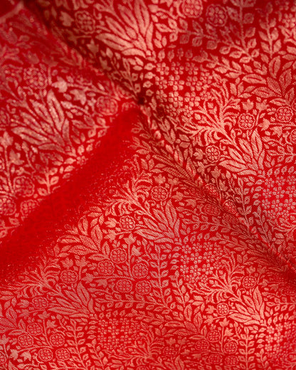 Pure Handloom Kanchipuram Silk Saree with Traditional Floral Arch Brocade