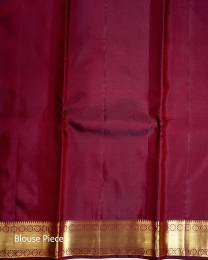 Pure Handloom Kanchipuram Silk Saree with Big Flower Brocade