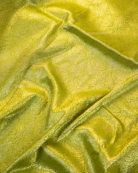 Olive Green Premium Banarasi Katan Brocade Silk Saree (D28)