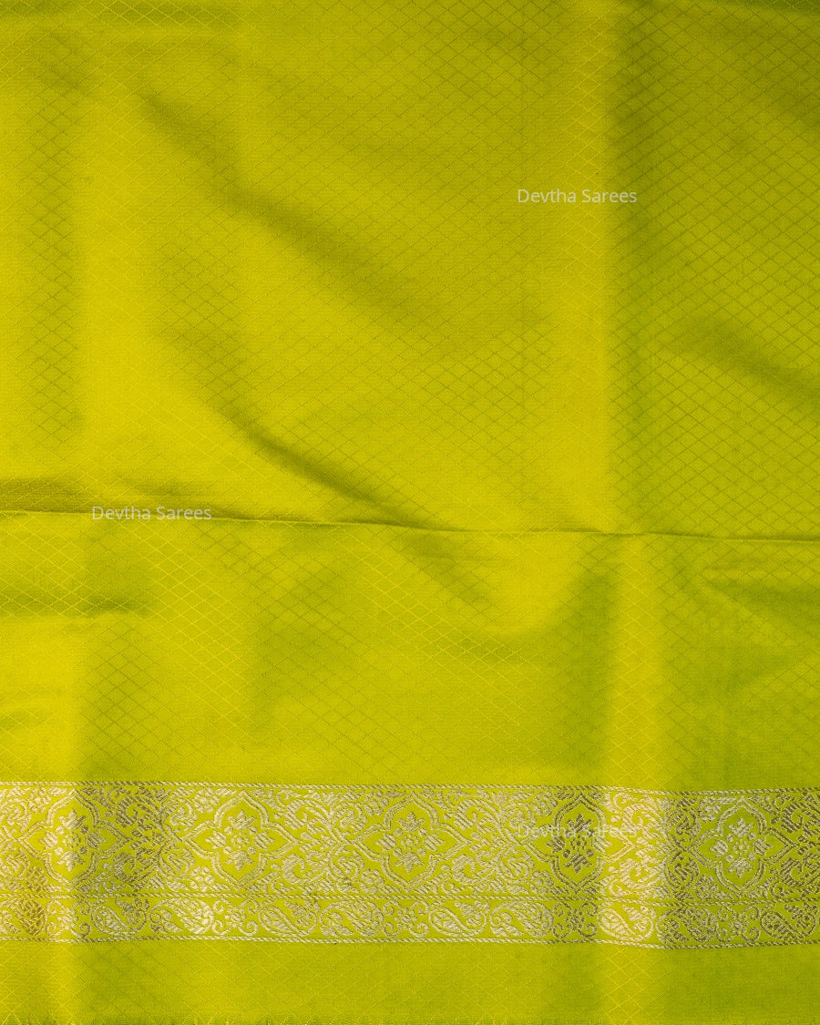 Olive Green Premium Banarasi Katan Brocade Silk Saree (D28)