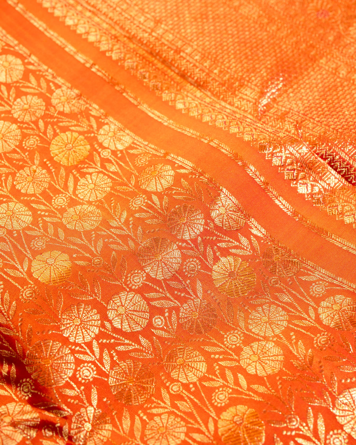 Pure Handloom Kanchipuram Silk Saree with Floral Wine Brocade
