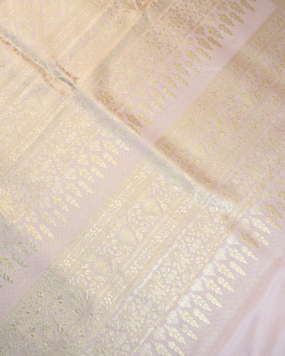 Pastel Lilac Premium Banarasi Katan Brocade Silk Saree (D30)