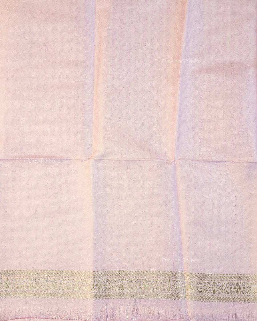 Pastel Lilac Premium Banarasi Katan Brocade Silk Saree (D30)