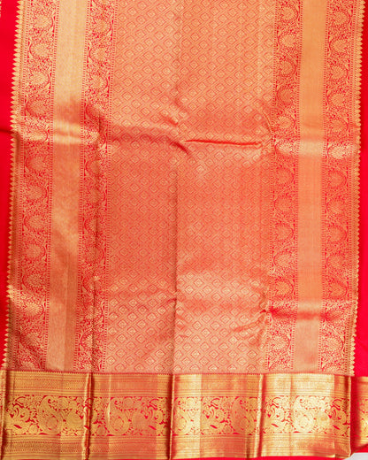 Pure Handloom Kanchipuram Silk Saree with Traditional Animal Brocade