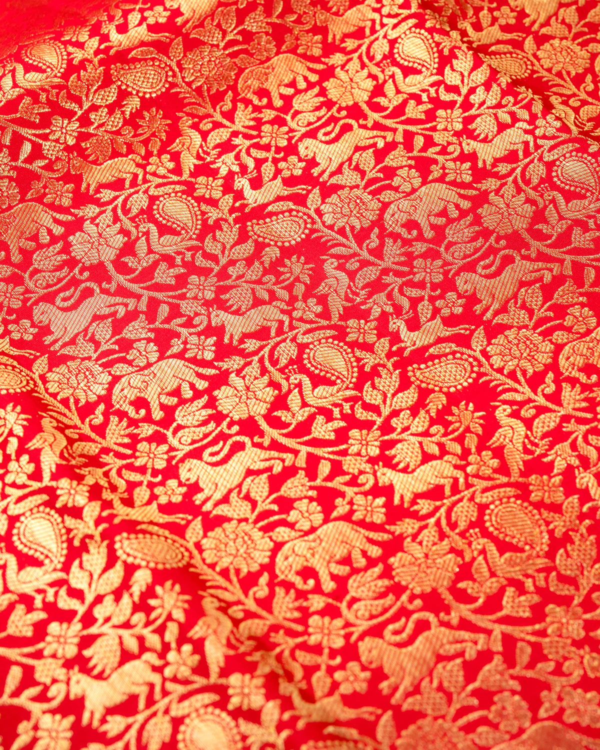 Pure Handloom Kanchipuram Silk Saree with Traditional Animal Brocade