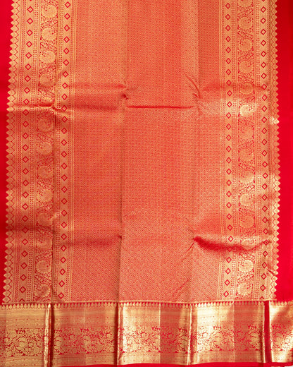 Pure Handloom Kanchipuram Silk Saree with Traditional Animal Brocade