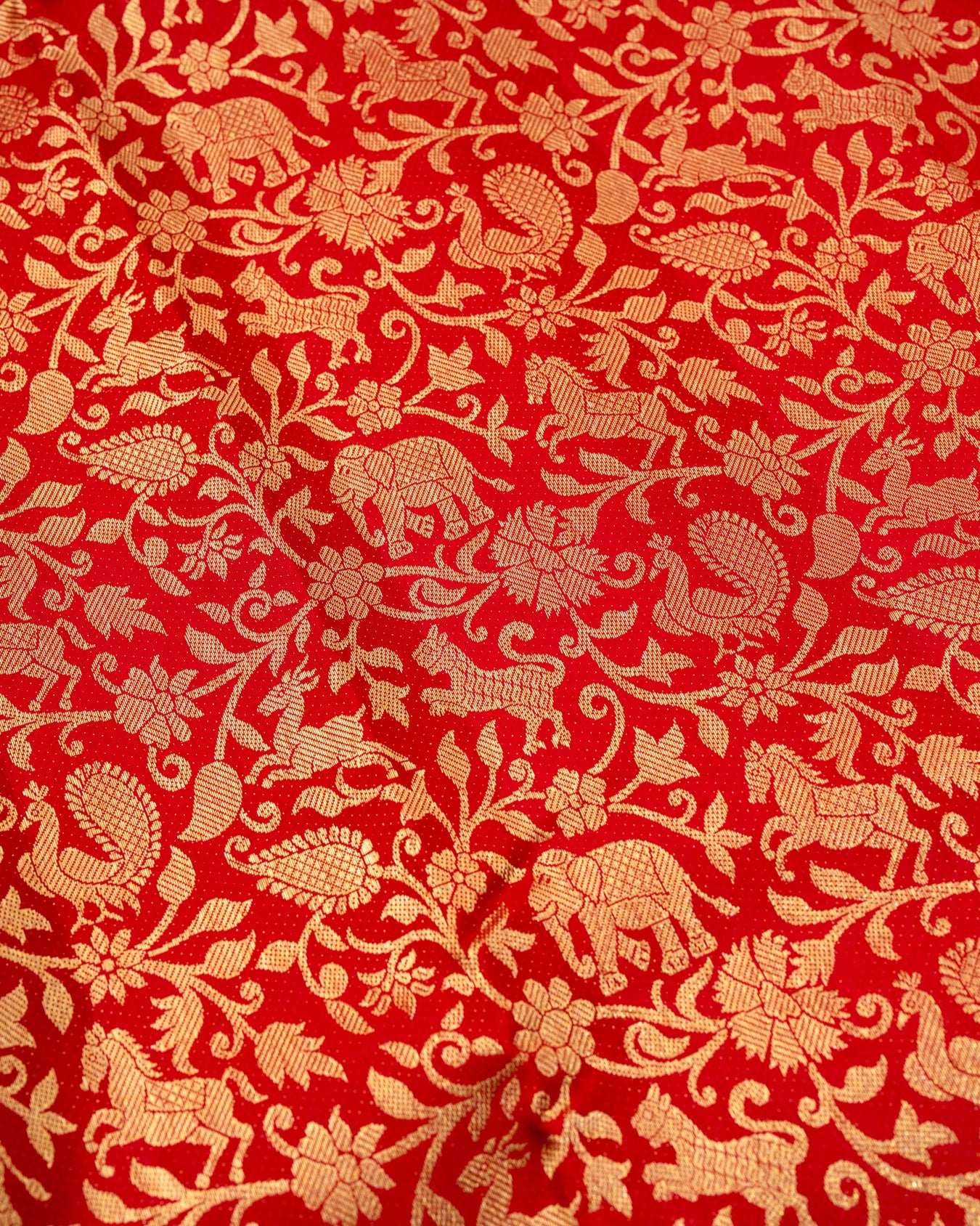 Pure Handloom Kanchipuram Silk Saree with Traditional Animal Brocade