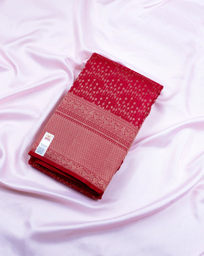 Pure Handloom Kanchipuram Silk Saree with Traditional Floral Buds Brocade