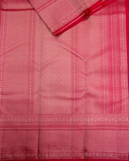 Pure Handloom Kanchipuram Silk Saree with Traditional Floral Buds Brocade
