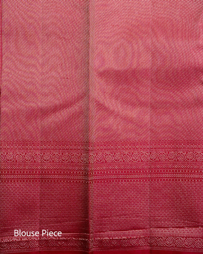 Pure Handloom Kanchipuram Silk Saree with Traditional Floral Buds Brocade