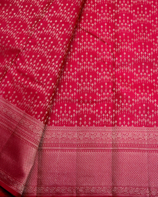 Pure Handloom Kanchipuram Silk Saree with Traditional Floral Buds Brocade