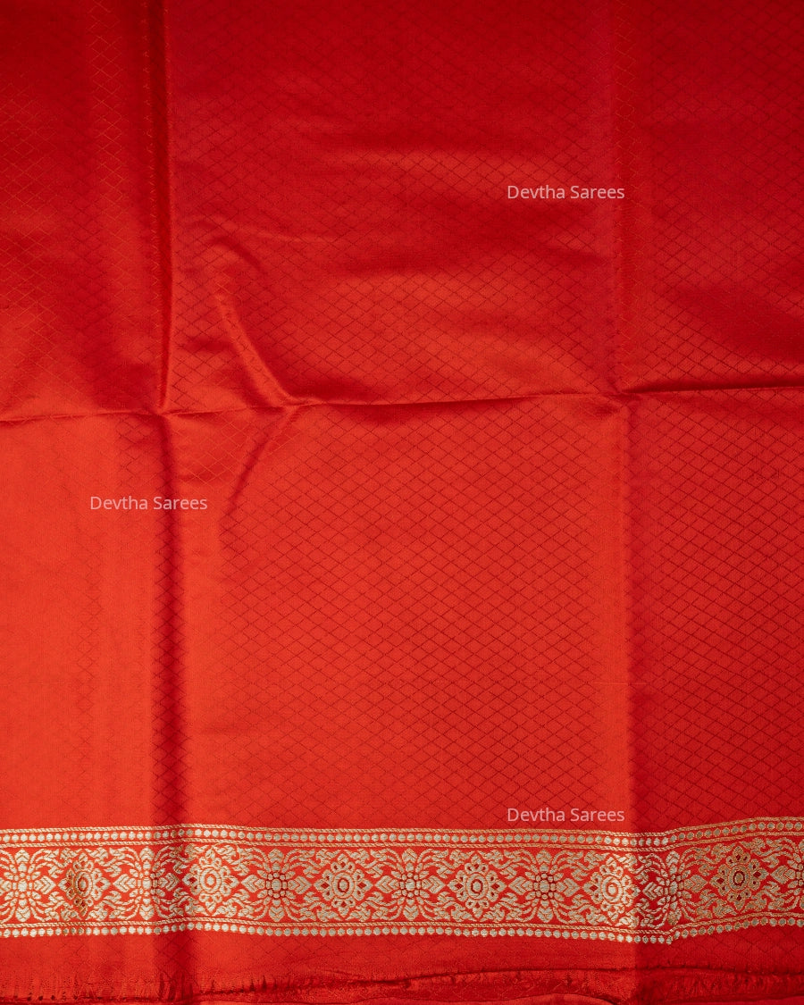 Red Premium Banarasi Katan Brocade Silk Saree (D12)