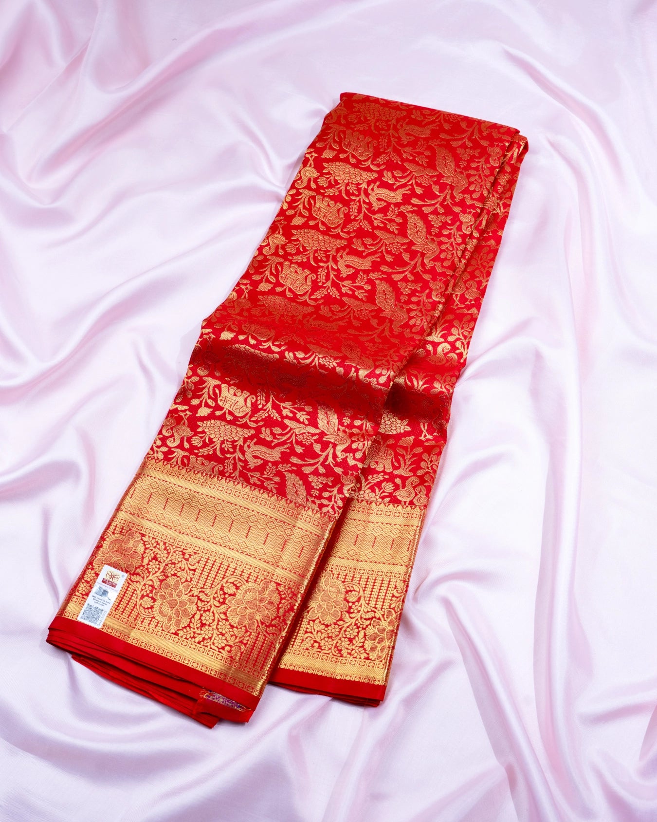 Pure Handloom Kanchipuram Silk Saree with Traditional Animal Brocade