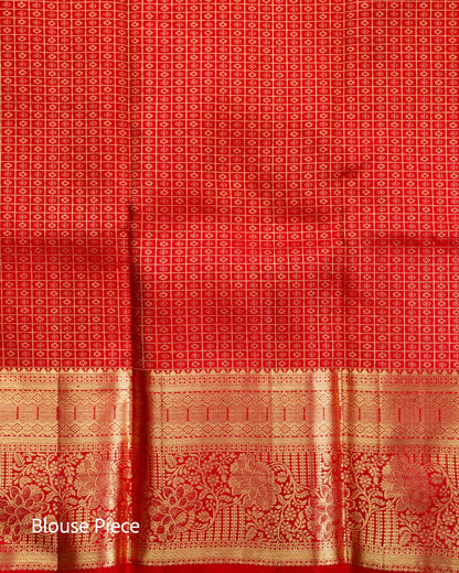 Pure Handloom Kanchipuram Silk Saree with Traditional Animal Brocade