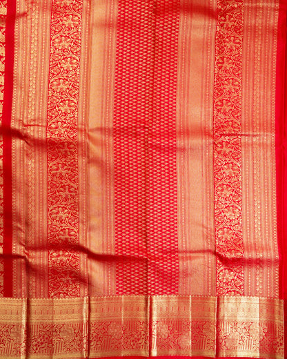 Pure Handloom Kanchipuram Silk Saree with Traditional Animal Brocade