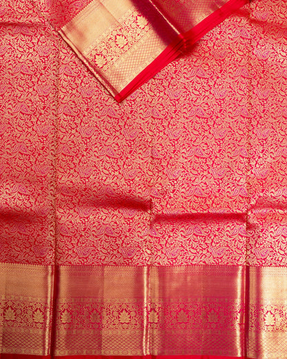 Pure Handloom Kanchipuram Silk Saree with Traditional Wine Pattern