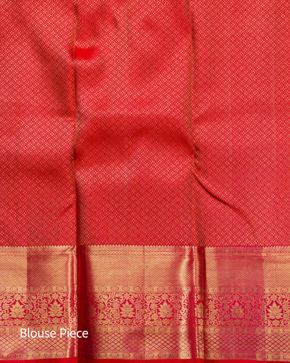 Pure Handloom Kanchipuram Silk Saree with Traditional Wine Pattern