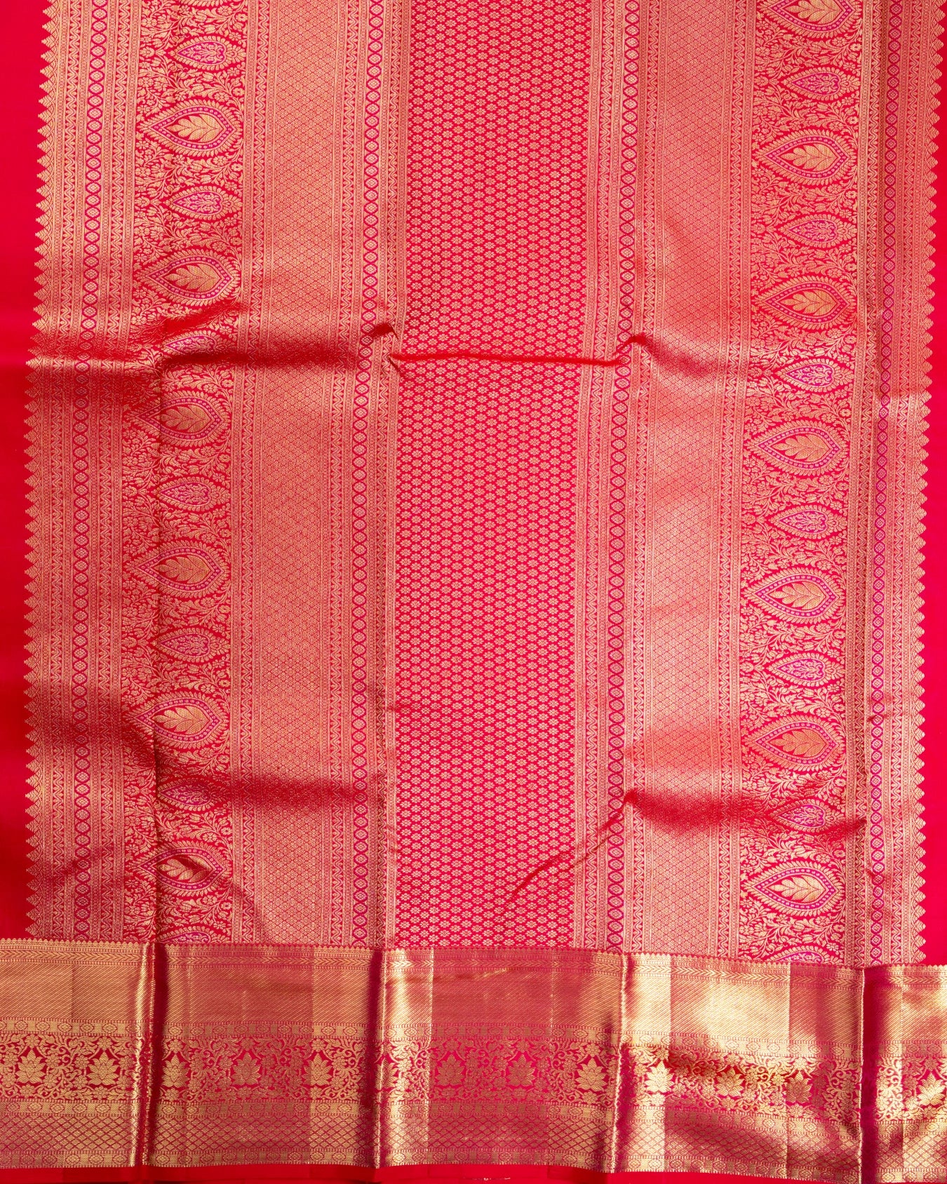 Pure Handloom Kanchipuram Silk Saree with Traditional Wine Pattern