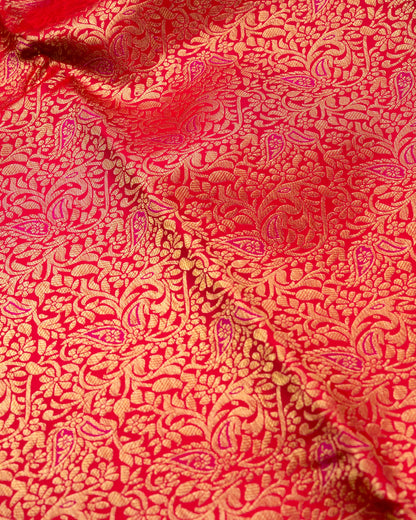 Pure Handloom Kanchipuram Silk Saree with Traditional Wine Pattern