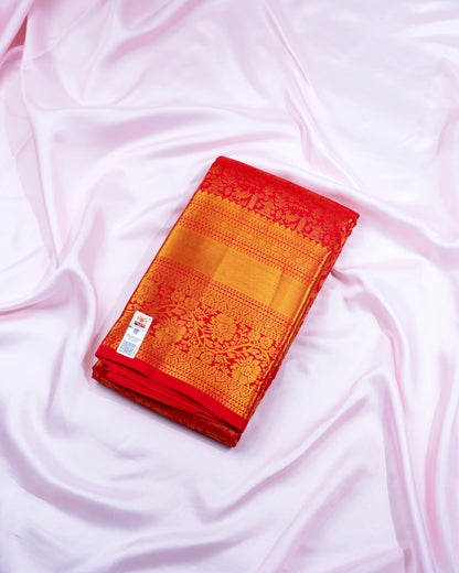 Pure Handloom Kanchipuram Silk Saree with Traditional Animal Brocade