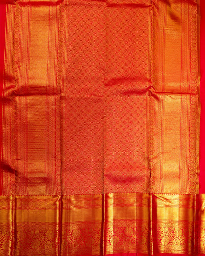 Pure Handloom Kanchipuram Silk Saree with Traditional Animal Brocade