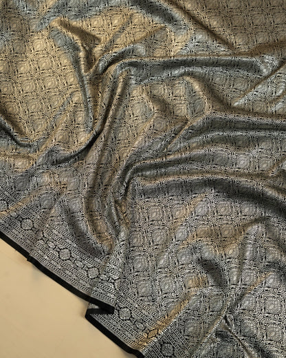 Black Premium Banarasi Katan Brocade Silk Saree (D2)