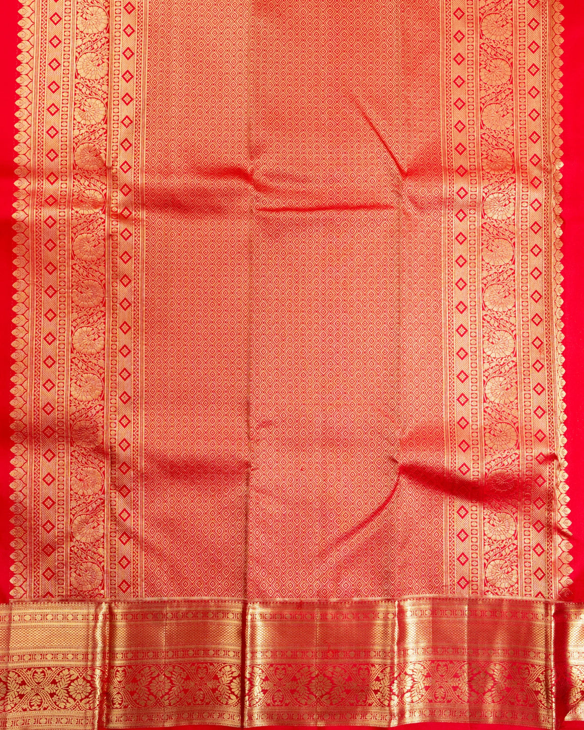 Pure Handloom Kanchipuram Silk Saree with Traditional Animal Blocks
