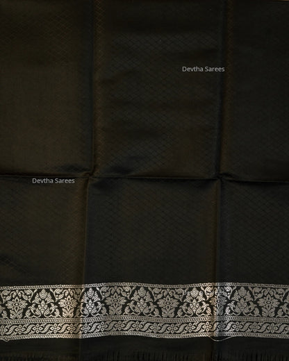 Black Premium Banarasi Katan Brocade Silk Saree (D2)