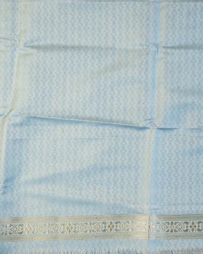 Pastel Baby Blue Premium Banarasi Katan Brocade Silk Saree (D10)