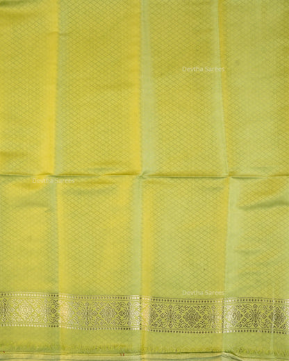 Olive Green Premium Banarasi Katan Brocade Silk Saree (D12)