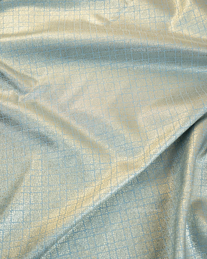 Pastel Blue Premium Banarasi Katan Brocade Silk Saree (D26)