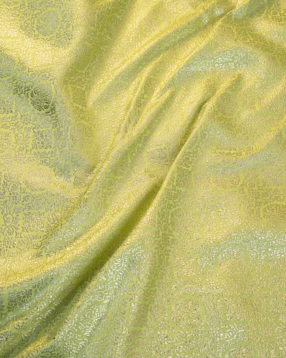 Pista Green Premium Banarasi Katan Brocade Silk Saree (D27)
