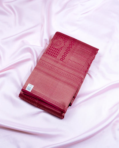 Pure Handloom Kanchipuram Silk Saree with Traditional Temple Brocade