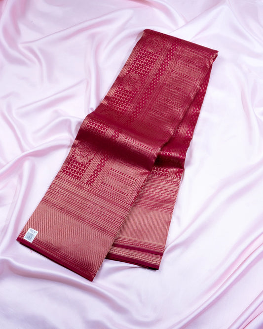 Pure Handloom Kanchipuram Silk Saree with Traditional Temple Brocade