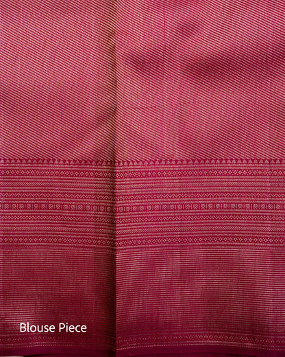 Pure Handloom Kanchipuram Silk Saree with Traditional Temple Brocade