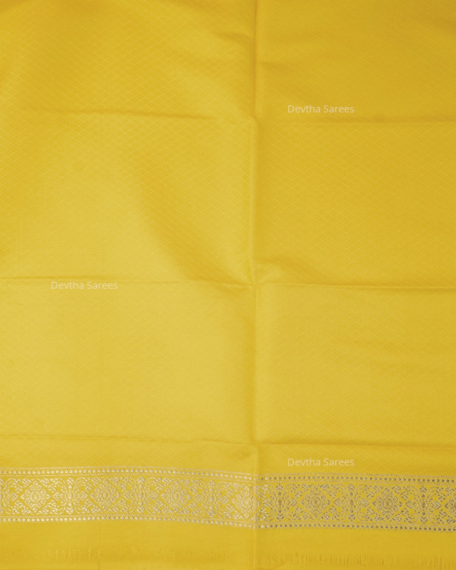 Mustard Yellow Premium Banarasi Katan Brocade Silk Saree (D13)